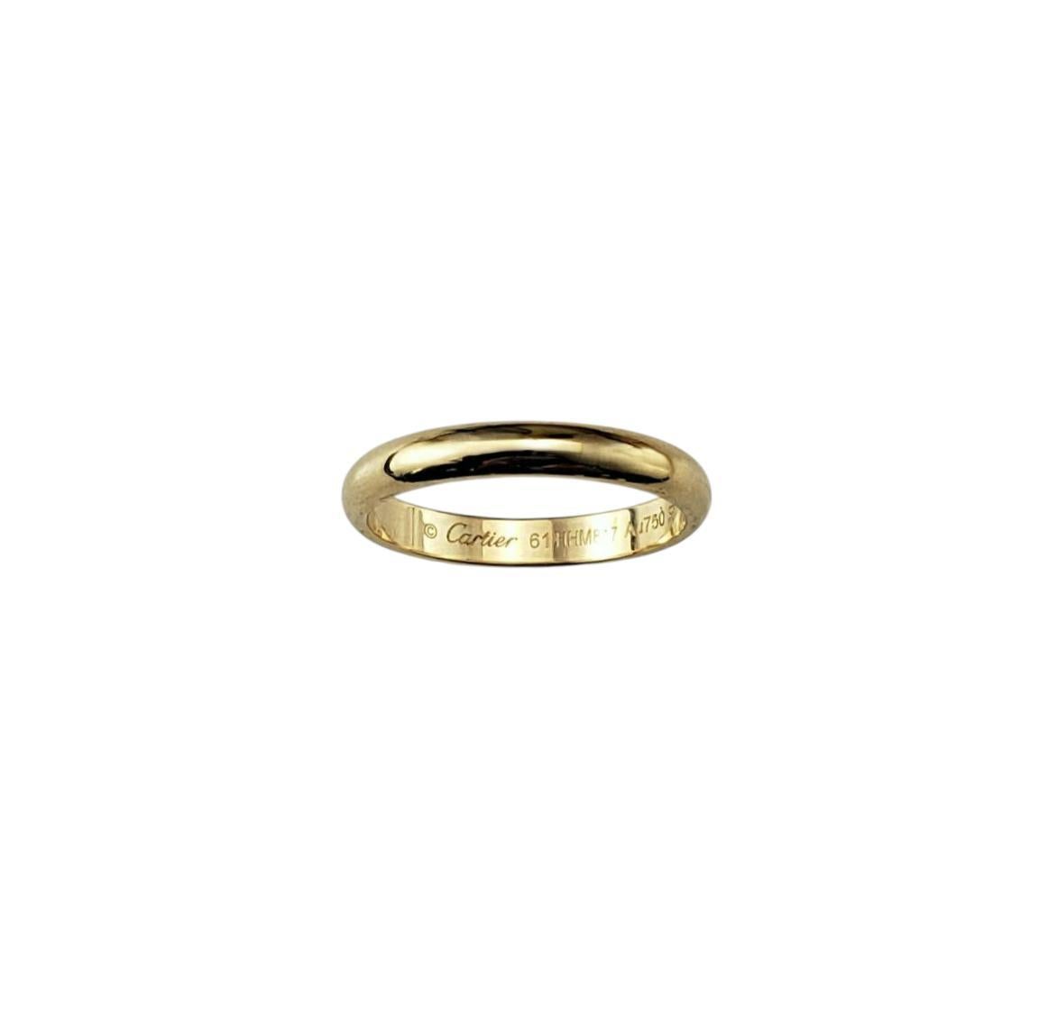 Cartier 18K Yellow Gold Wedding Band Ring Size 9.5 #22779 For Sale