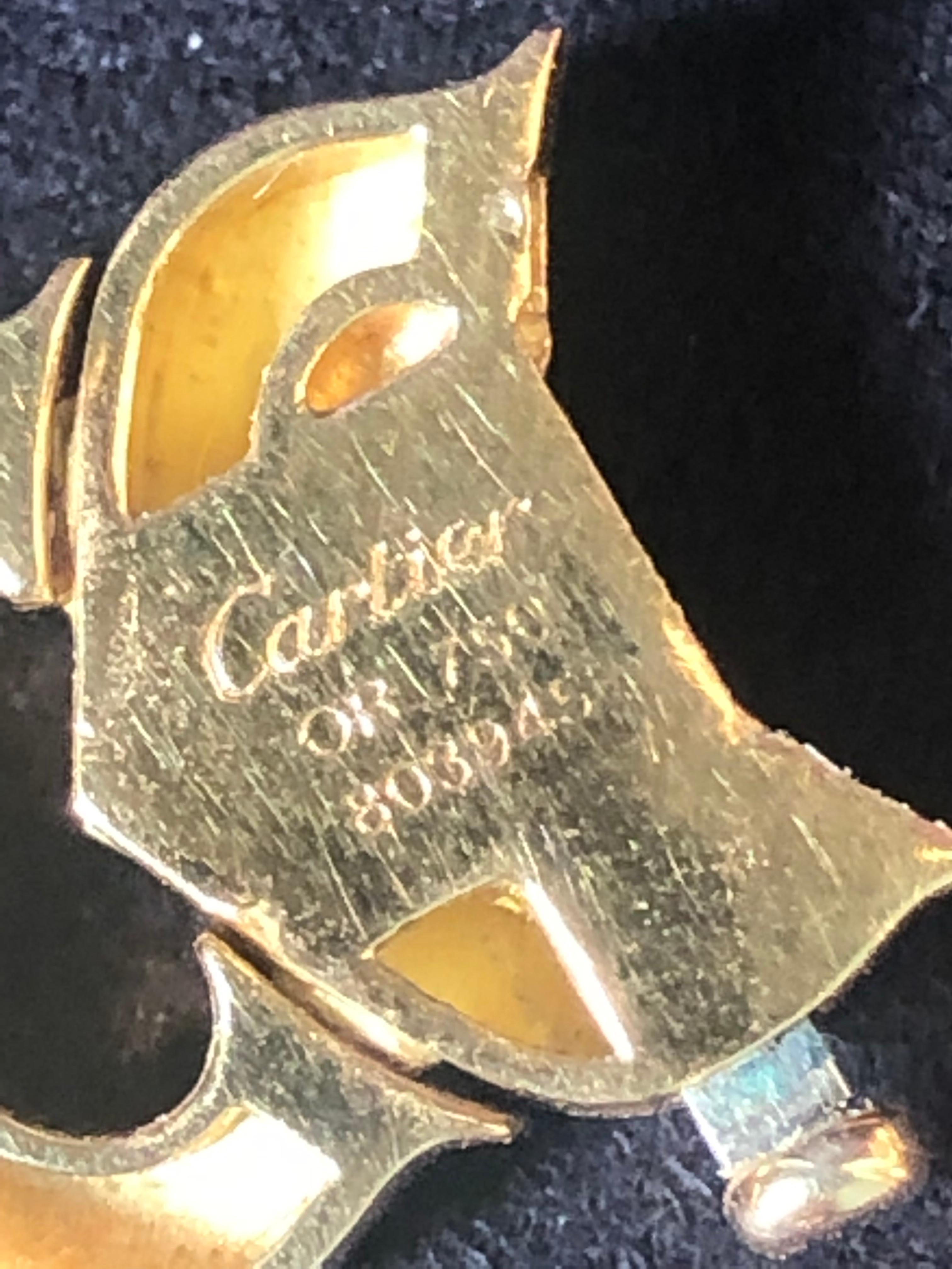 Cartier 18 Karat Yellow Gold White Diamond Set C logo Collar Necklace  6