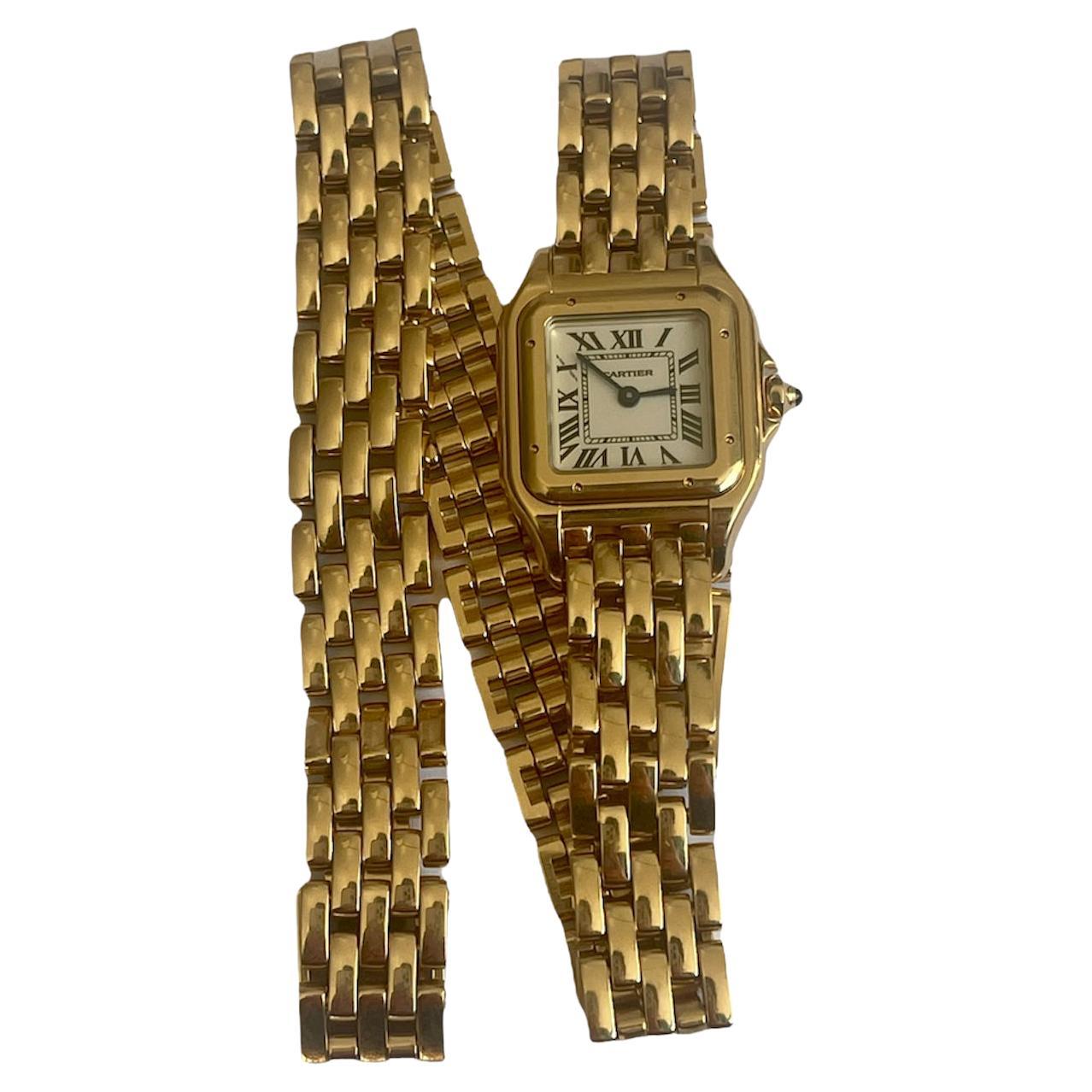 Cartier 18k Yellow Golod Panthere de Cartier 22mm Small Double Tour Watch  For Sale at 1stDibs | cartier wrap watch, cartier double wrap watch, cartier  panthere double wrap