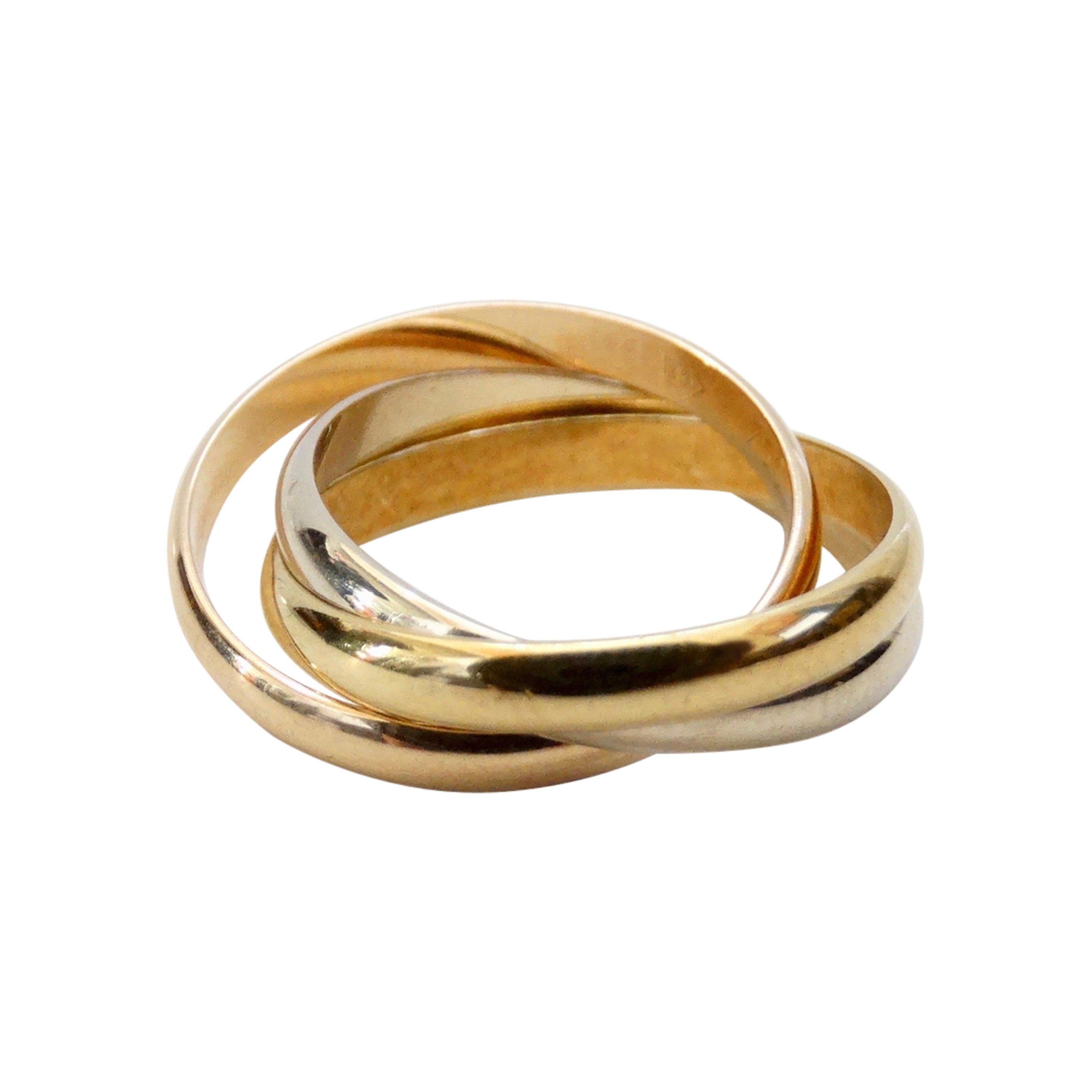 Cartier 18k Yellow, Rose and White Gold Trinity de Cartier Ring 