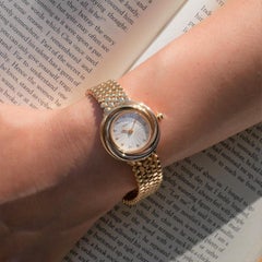 CARTIER Montre-bracelet de soirée Must de Trinity en or jaune, rose et blanc 18 carats avec quartz