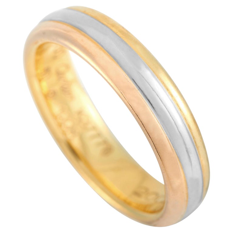 Cartier 18K Yellow, White, and Rose Gold Band Ring For Sale at 1stDibs