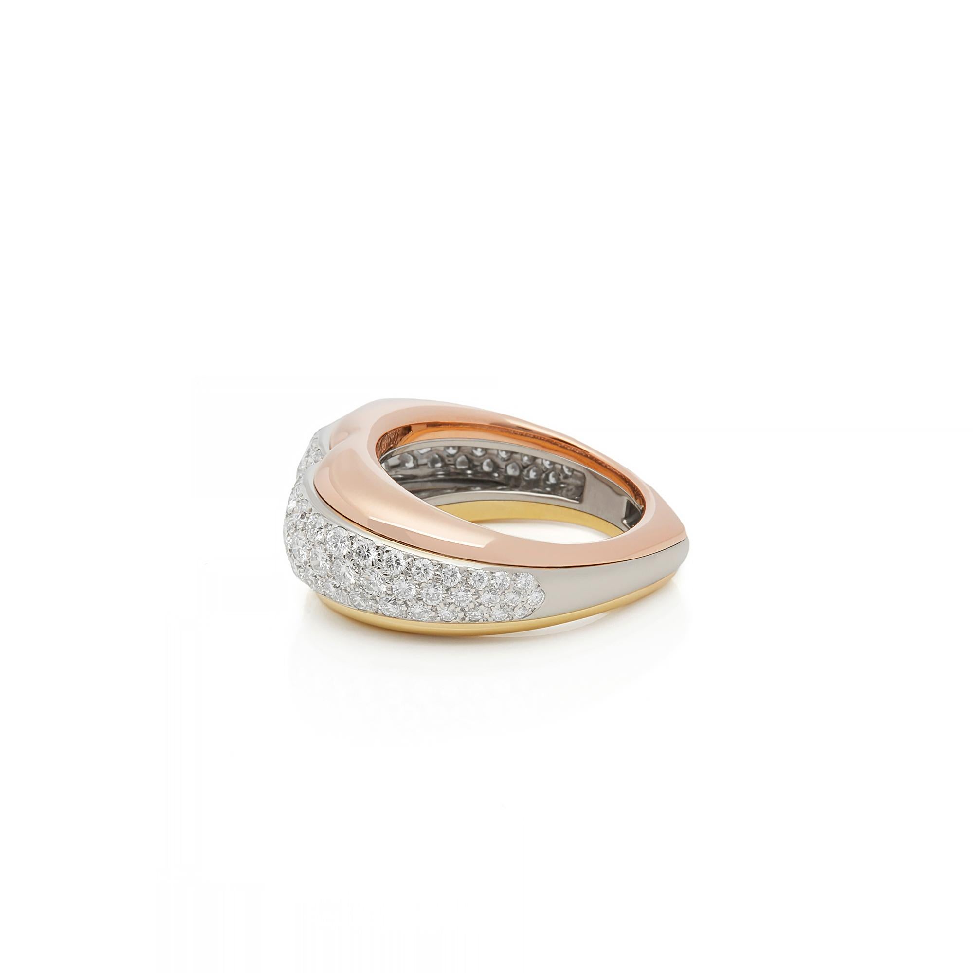Cartier 18k Yellow, White and Rose Gold Diamond Heart Shaped Ring In Excellent Condition In Bishop's Stortford, Hertfordshire