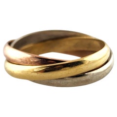 Cartier Anillo Trino Rodante Oro Amarillo, Blanco y Rosa 18K Talla 5.5 #19787