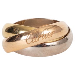 Bague CARTIER TRINITY LARGE en or jaune, blanc et rose 18 carats, taille 57