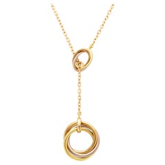 Cartier 18k Yellow, White, & Rose Gold Trinity Lariat