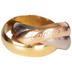 CARTIER 18k yellow white rose gold TRINITY LM Ring Size 50