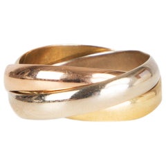 CARTIER 18k yellow white rose gold TRINITY MEDIUM Ring Size 52