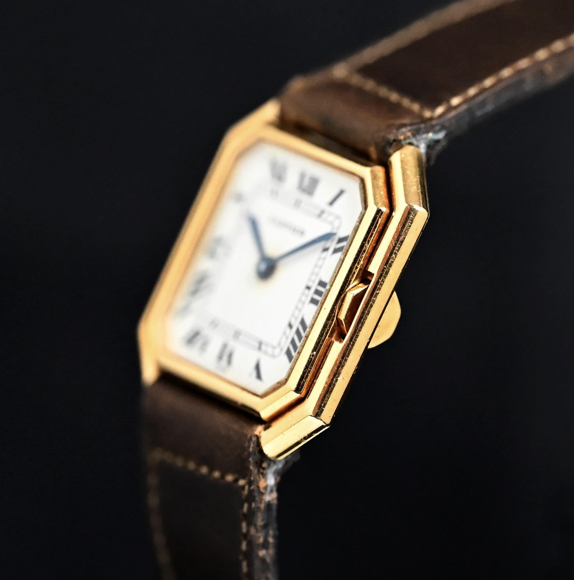 Cartier 18K YG Ceinture Manual Wind 78099 w/ Clasp Buckle. 1980's In Good Condition In Central & Western District, HK