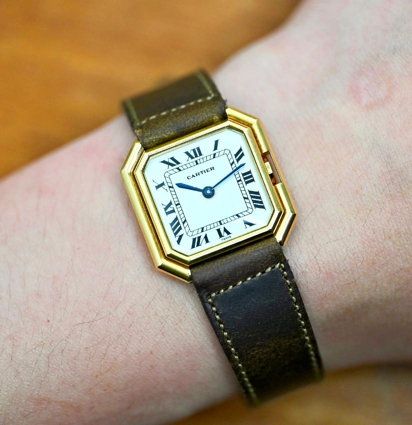 Cartier 18K YG Ceinture Manual Wind 78099 w/ Clasp Buckle. 1980's 2