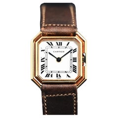 Cartier 18K YG Ceinture Handaufzug 78099 mit Verschlussschnalle. 1980er Jahre