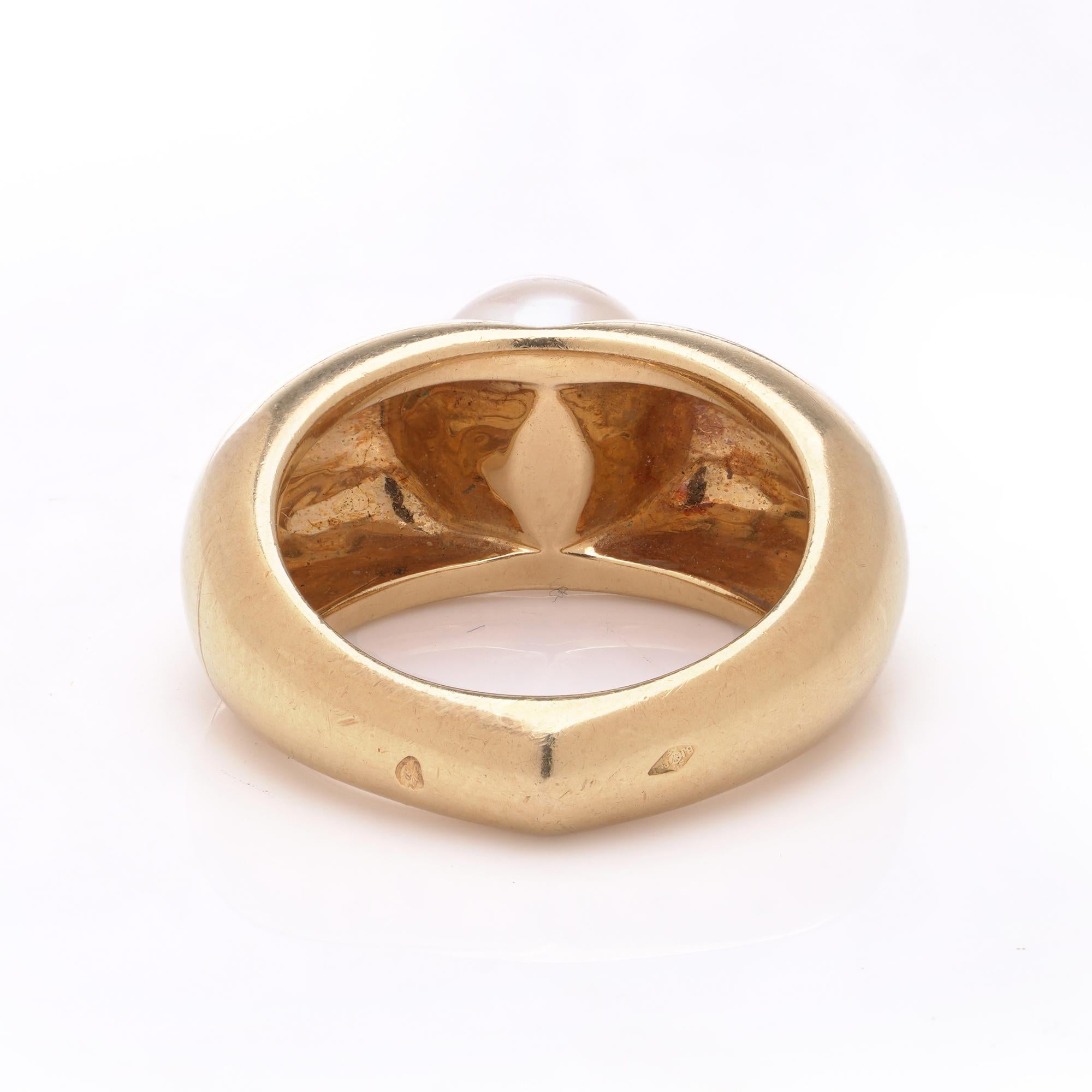 Anello con perle a forma di cuore in oro 18kt di Cartier - CIRCA ANNI 70 In condizioni buone in vendita a Braintree, GB