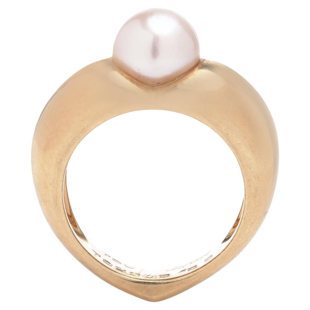 Cartier Bague en or 18kt avec perles en forme de coeur - Circa 1970