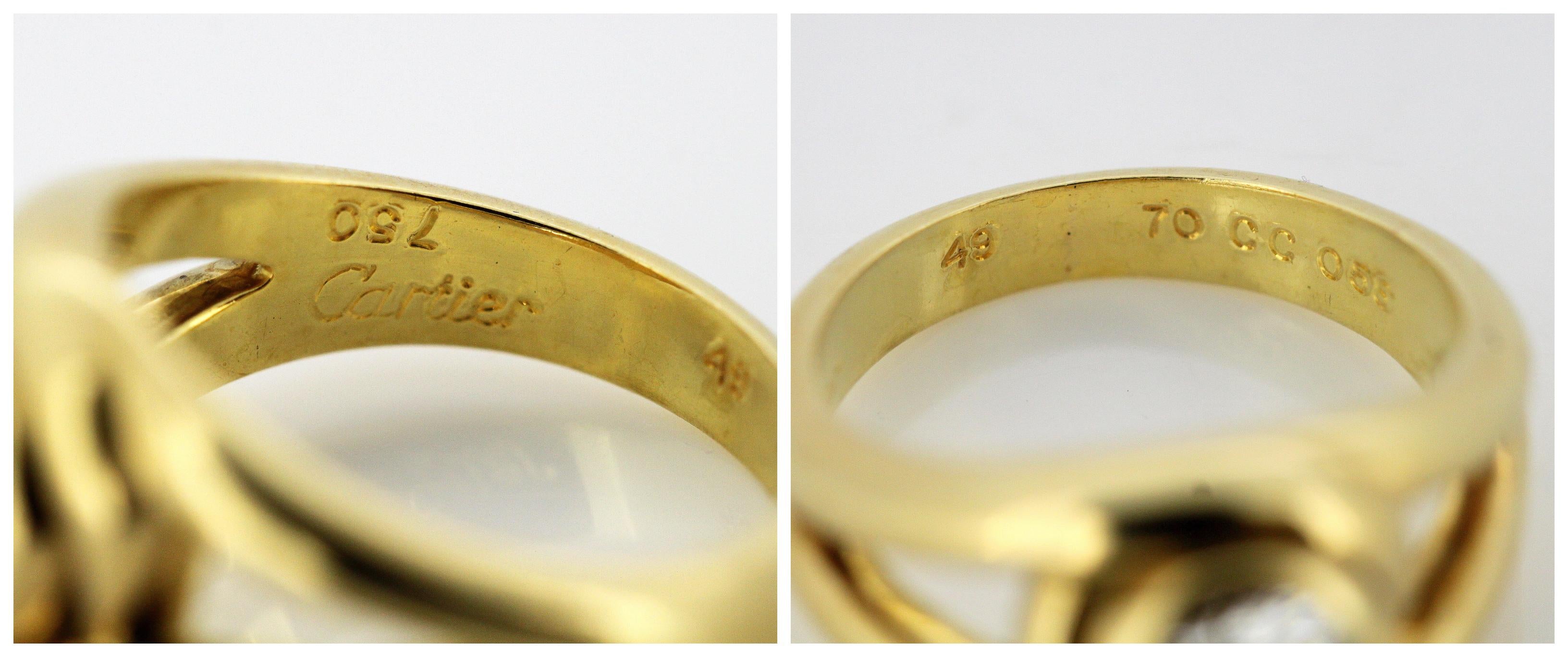 Cartier 18 Karat Gold Ladies Ring with 0.58 Carat Diamond, Cartier, Paris 6