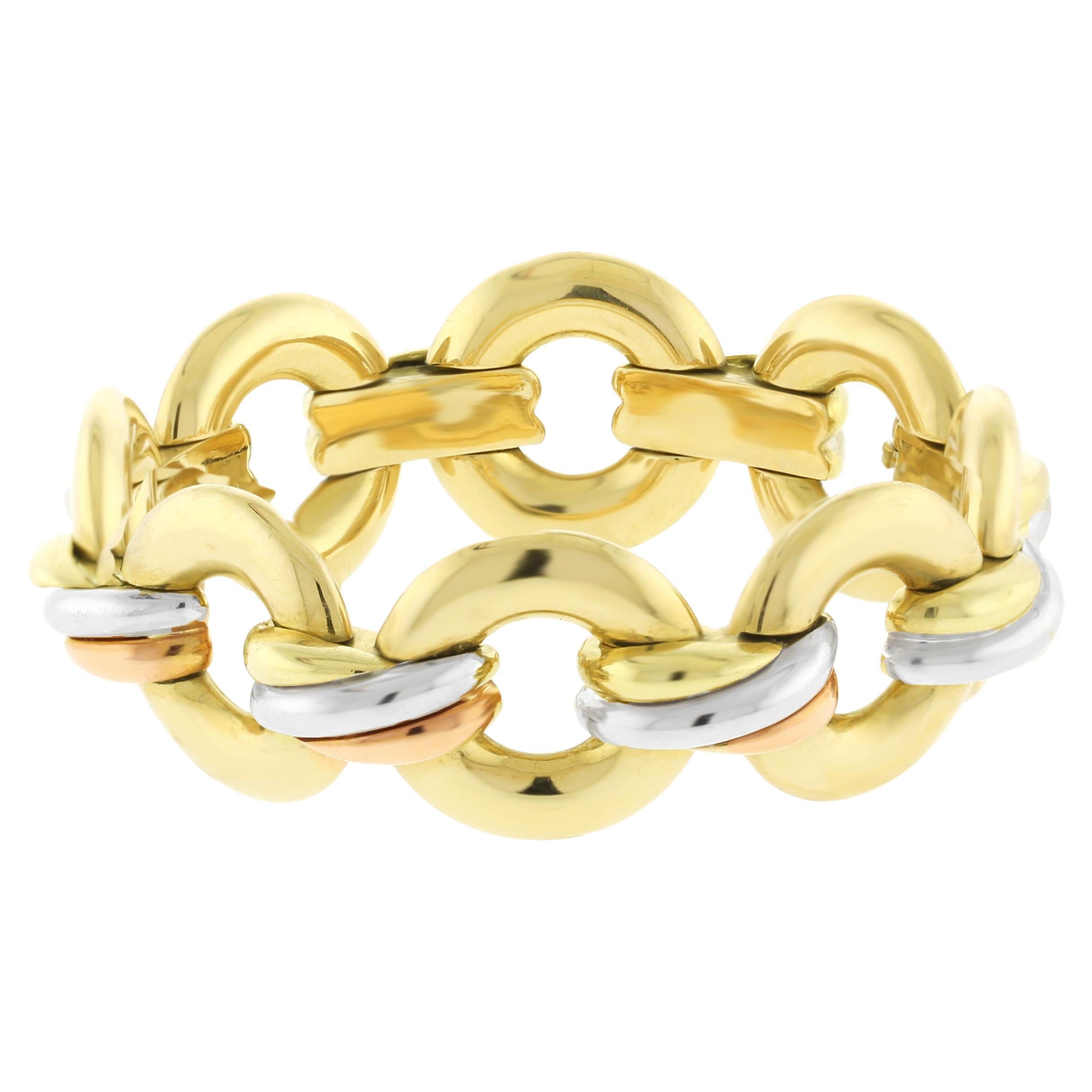 Cartier 18kt Gold Trinity Round Link Bracelet For Sale