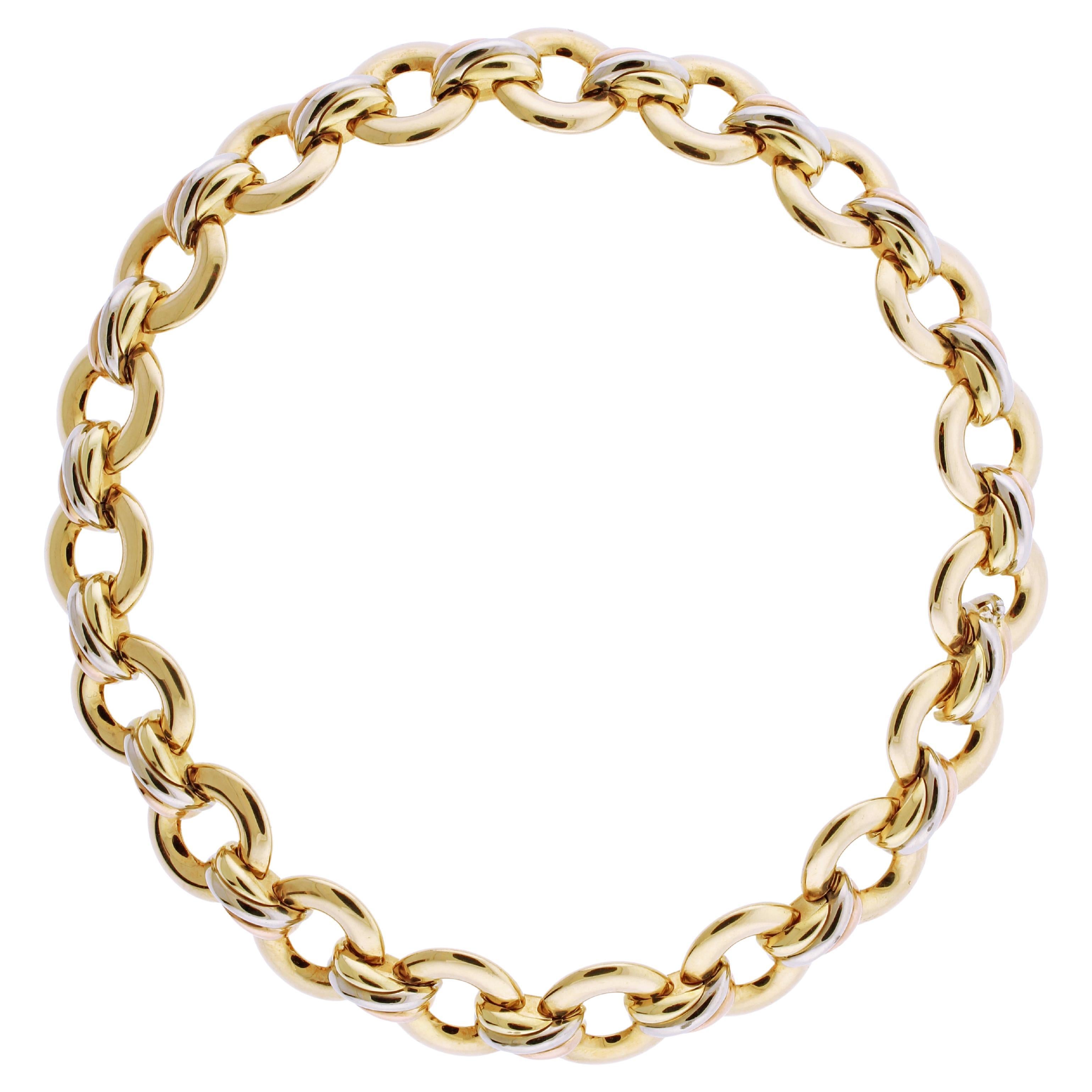 Cartier 18kt Gold Trinity Round Link Necklace