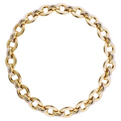 Retro Cartier 18kt Gold Trinity Round Link Necklace 