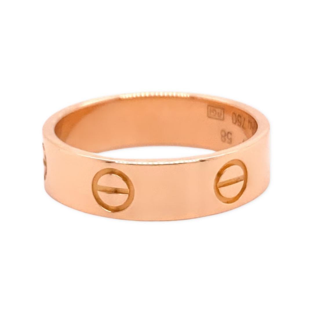 Cartier 18kt Rose Gold Love Band Ring For Sale 5