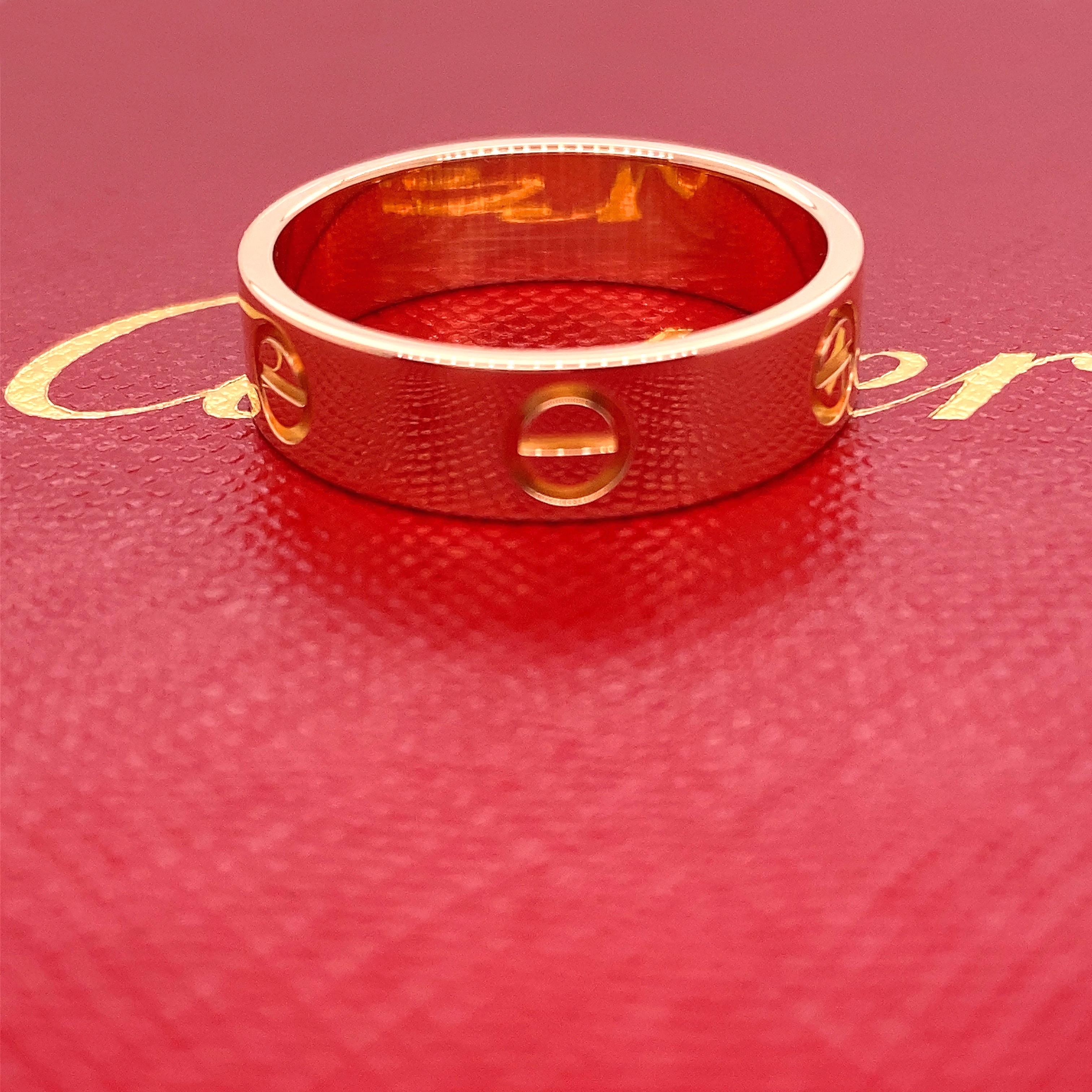 Cartier: 18 Karat Roségold Love Band Ring im Angebot 1