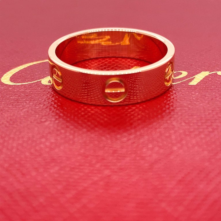 Cartier 18kt Rose Gold Love Band Ring For Sale 1