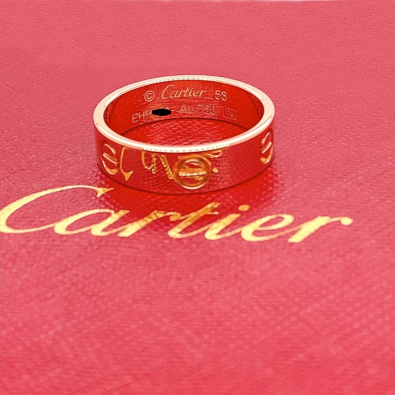 Cartier 18kt Rose Gold Love Band Ring For Sale 4
