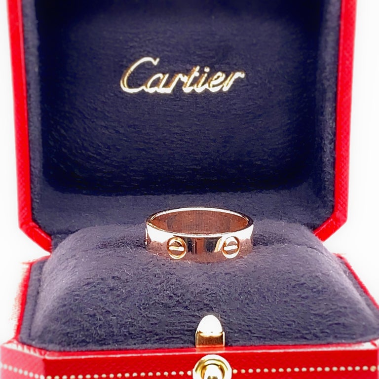 Cartier 18kt Rose Gold Love Band Ring For Sale 5