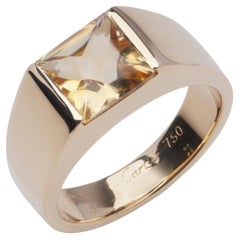 Cartier 18kt. Yellow Gold and Citrine Tank Ring