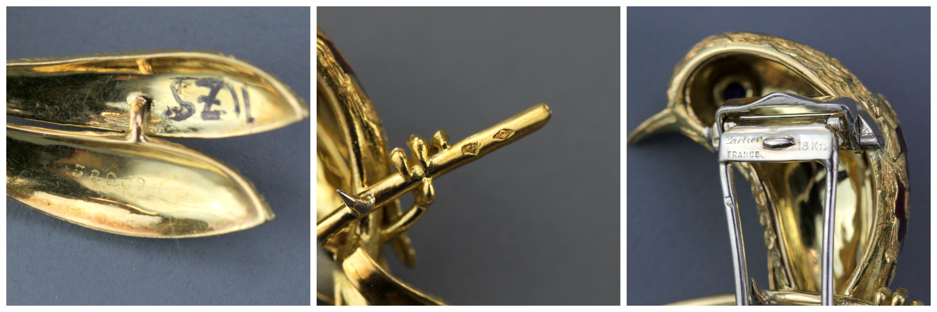 Cartier 18 Karat Yellow Gold Bird Brooch, France, Paris, 1990s 4