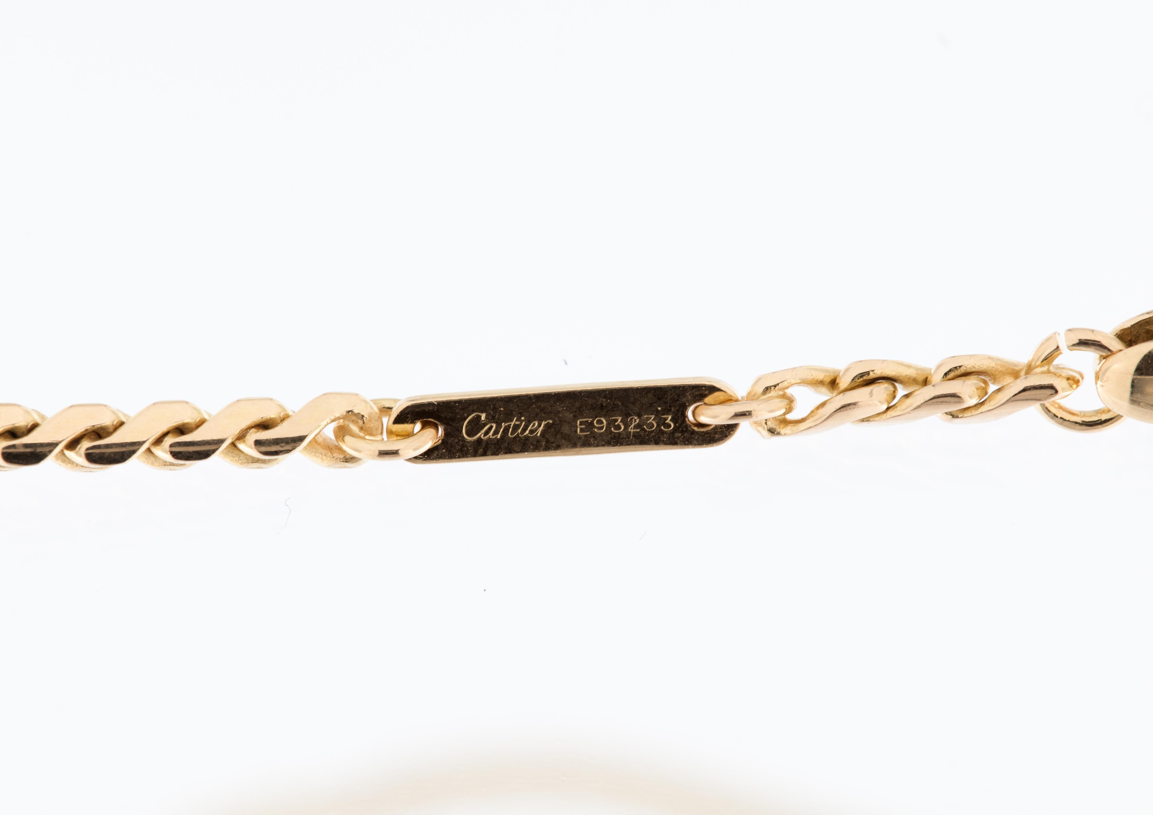 Women's or Men's CARTIER 18kt Yellow Gold Chain For Sale
