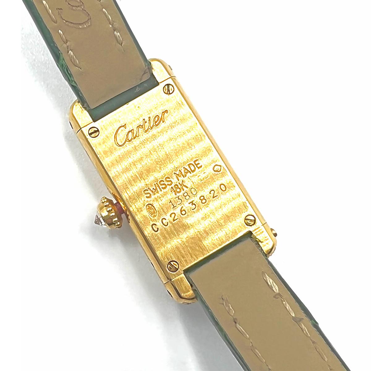 Women's Cartier 18kt Yellow Gold Enamel and Diamond Lady’s Quartz Wristwatch