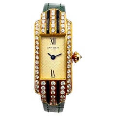 Cartier 18kt Yellow Gold Enamel and Diamond Lady’s Quartz Wristwatch