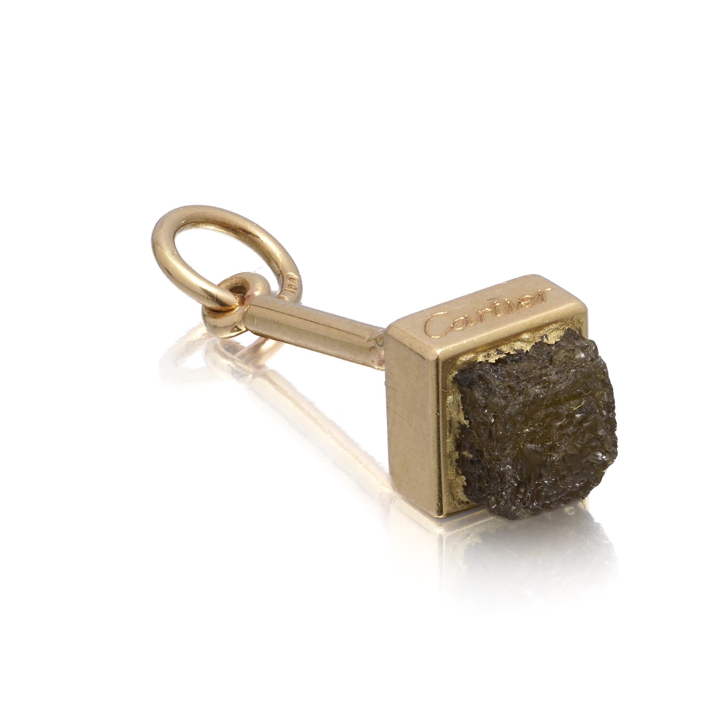 Cartier 18kt Yellow Gold Rough Diamond Pendant In Good Condition For Sale In Braintree, GB