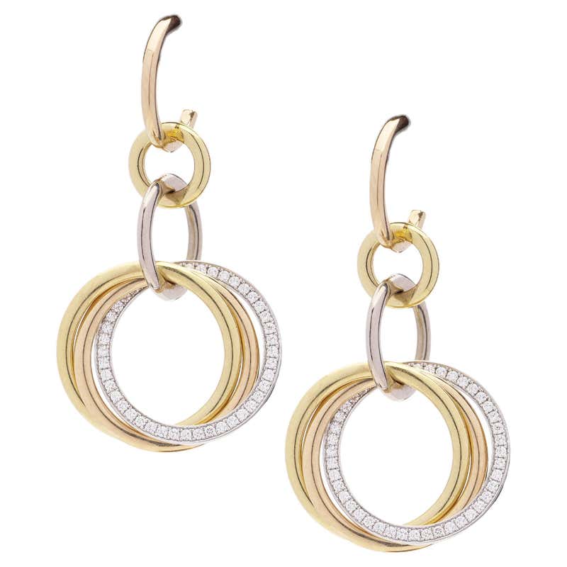Cartier Panthere Gold Hoop Dangle Earrings at 1stDibs | cartier ...