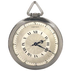 Used Cartier 1920s Platinum and Diamond EWC Pocket Watch