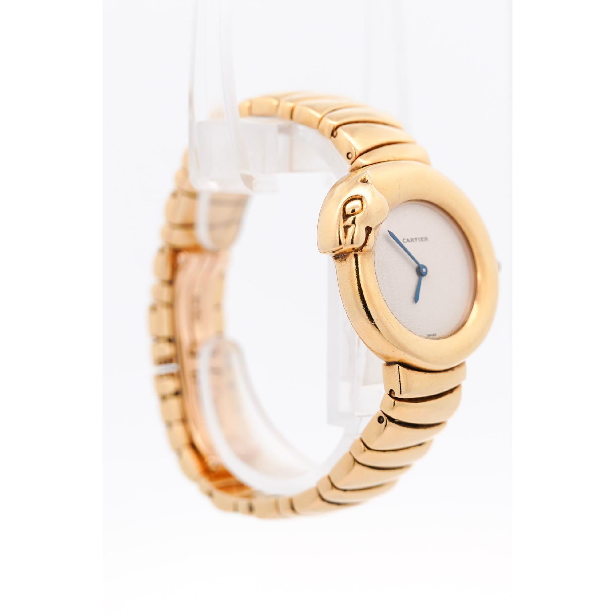 Cartier 1925 Panther Bezel 18K Yellow Gold 28mm Ref 2325 Watch For Sale 1