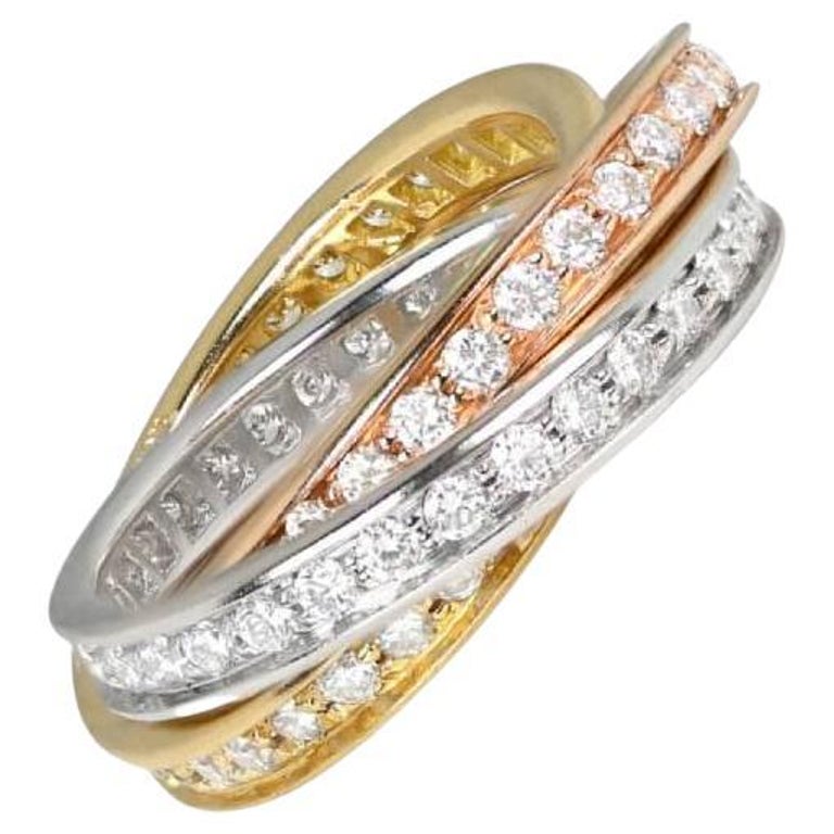 Cartier 1.92ct Round Brilliant Cut Diamond Band Ring, D Color, 18k Yellow  Gold En vente sur 1stDibs