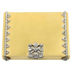 Cartier 1930s 18K Gold Diamond Make-Up Box