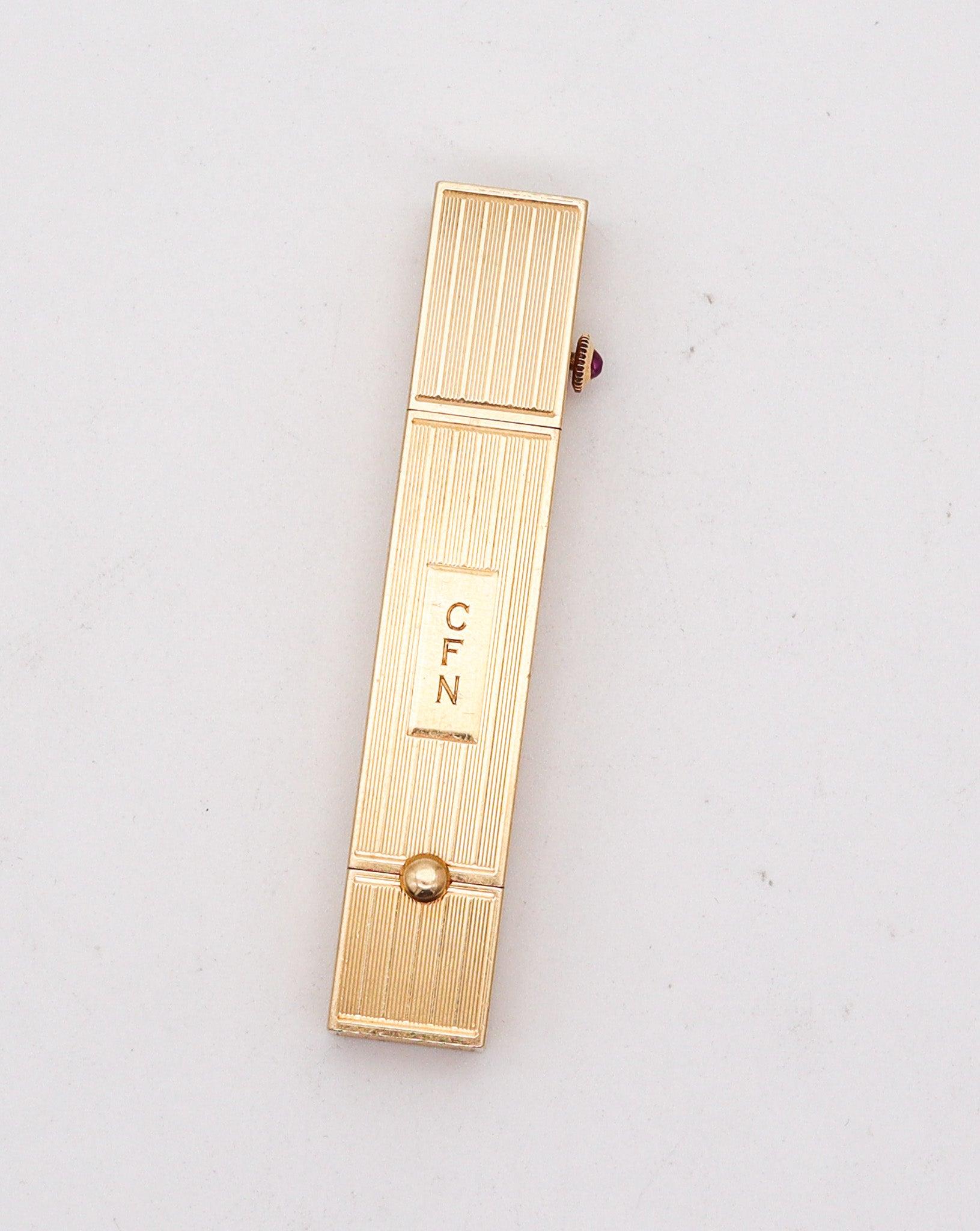 CARTIER 1935 Art Deco Lady Concealed Uhr Geldbörse/Handtasche aus 14 Karat Gelbgold (Französisch) im Angebot