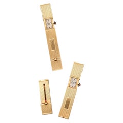 CARTIER 1935 Art Deco Lady Concealed Watch Purse Tools In 14Kt Yellow Gold