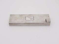 CARTIER 1935 Paris Art-Deco Desk Club Petrol Lighter In .925 Sterling Silver