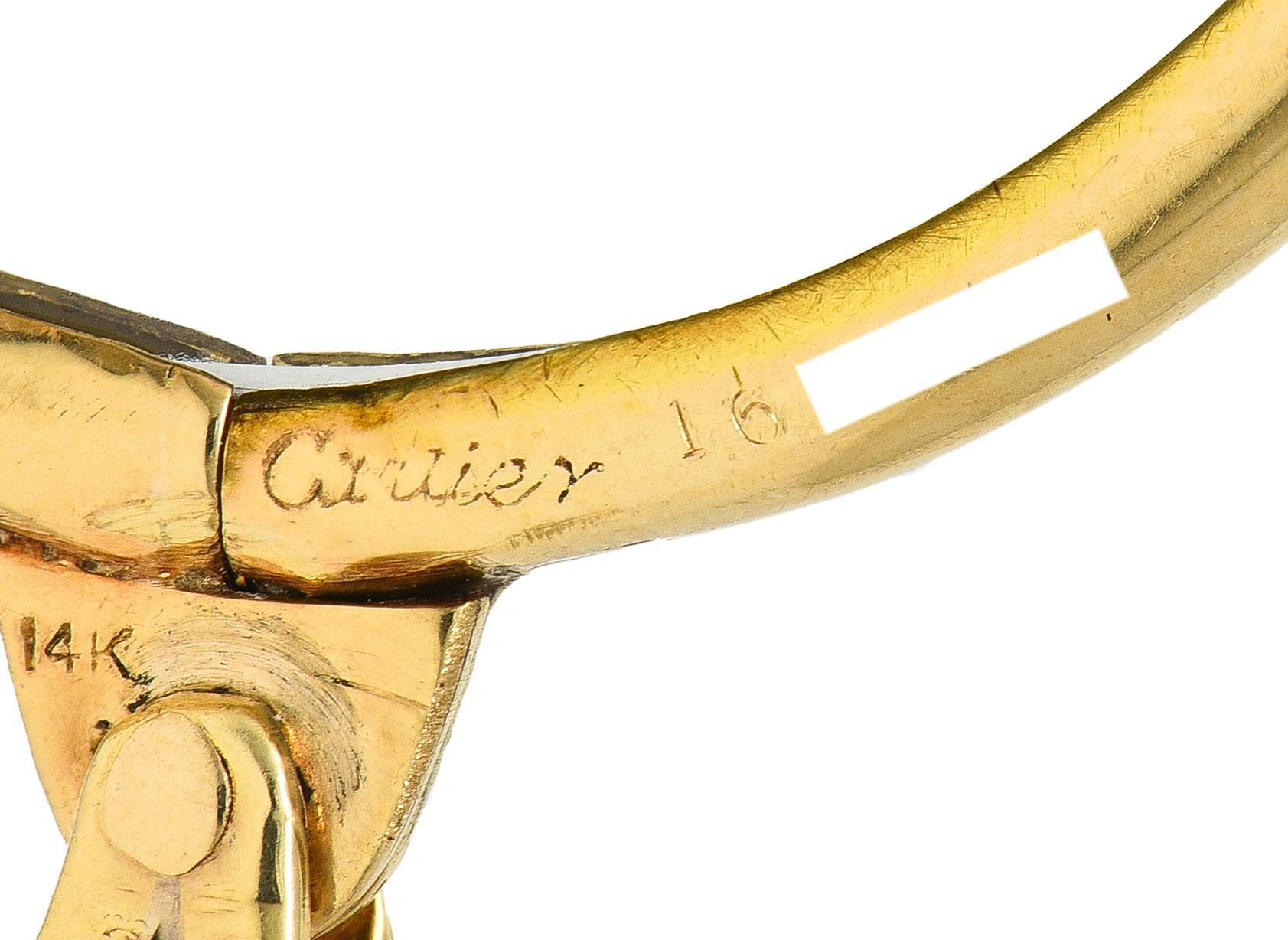 Pendentif vintage en or jaune 14 carats avec loupe de Cartier des années 1940 en vente 4