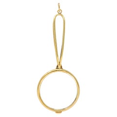 Cartier 1940's 14 Karat Yellow Gold Magnifying Glass Vintage Pendant
