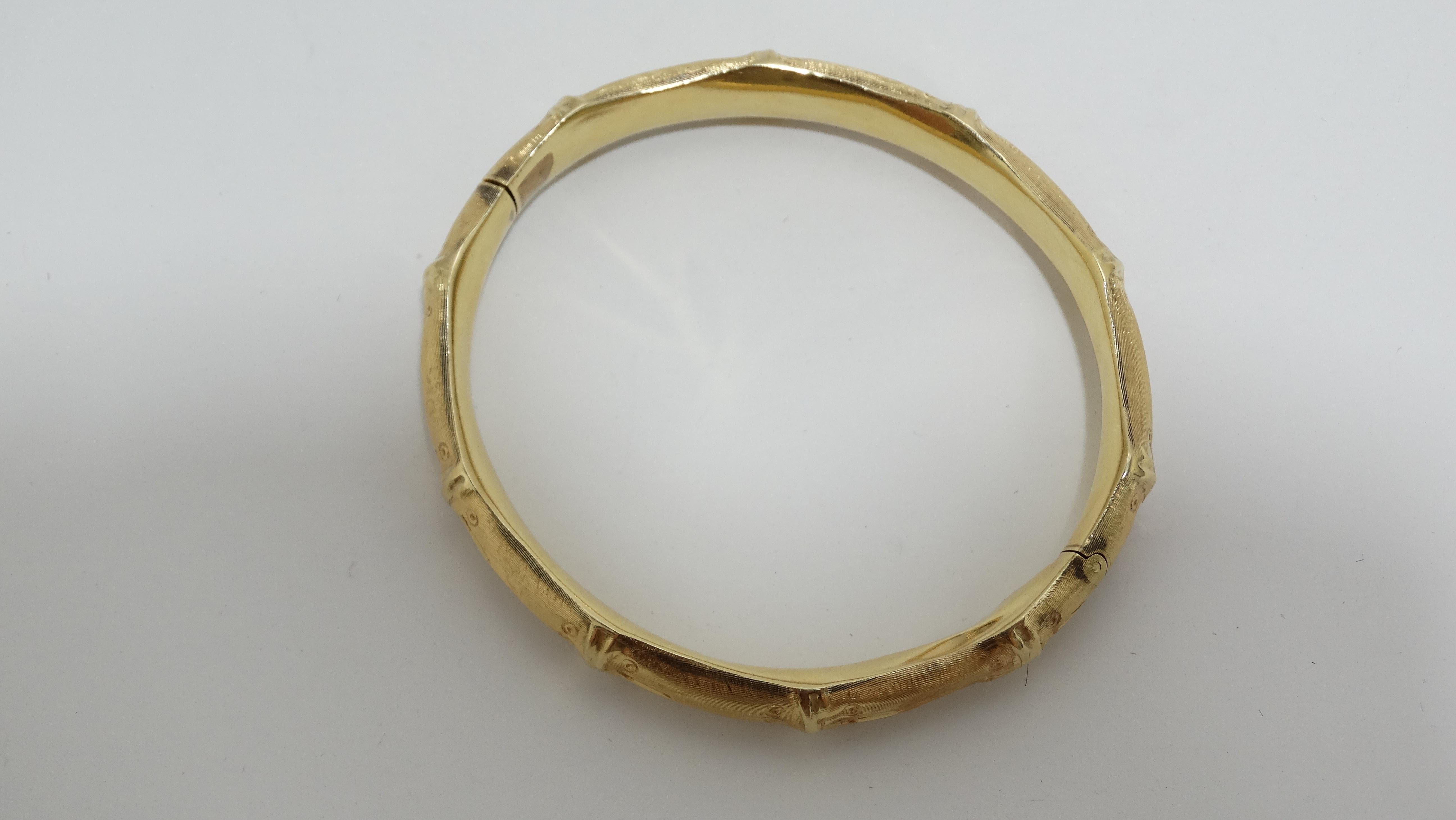 Cartier 1940's 14k Gold Bamboo Cuff In Excellent Condition In Scottsdale, AZ