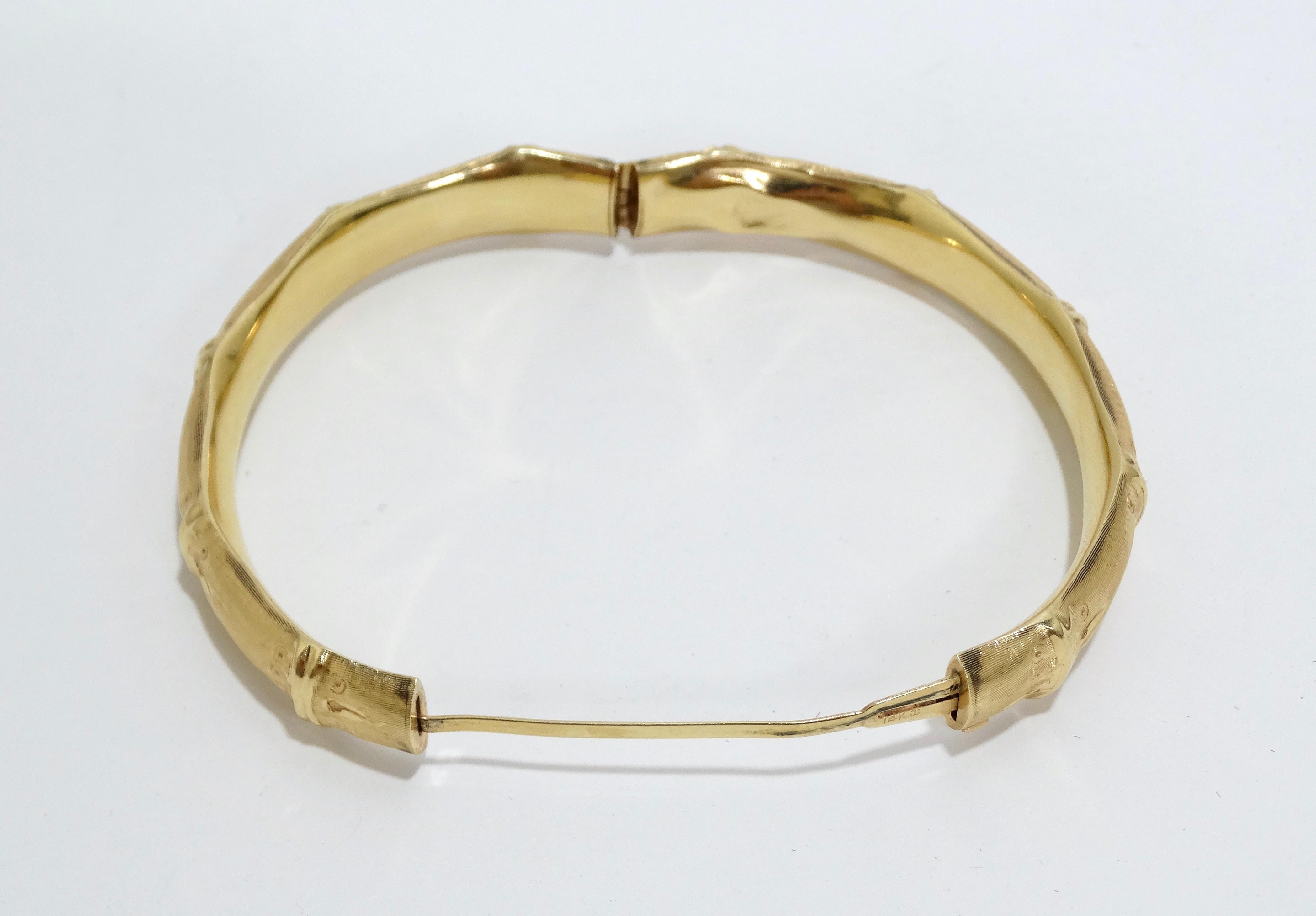 Women's or Men's Cartier 1940's 14k Gold Bamboo Cuff