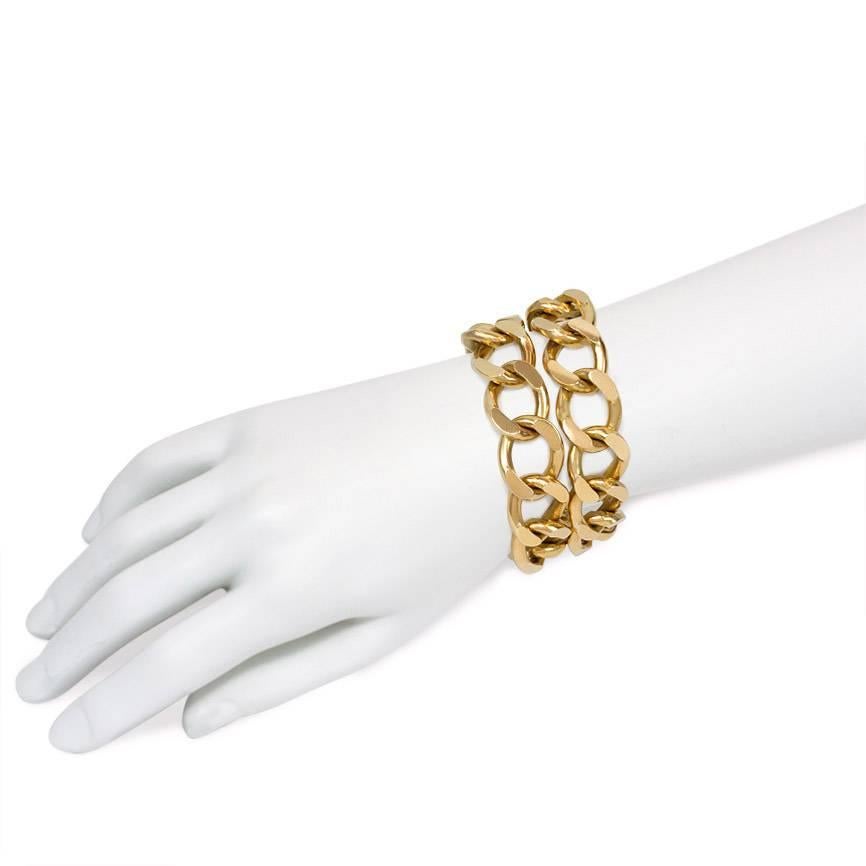 Cartier 1940s Gold Curblink Necklace, Convertible to a Pair of Bracelets In Excellent Condition In New York, NY