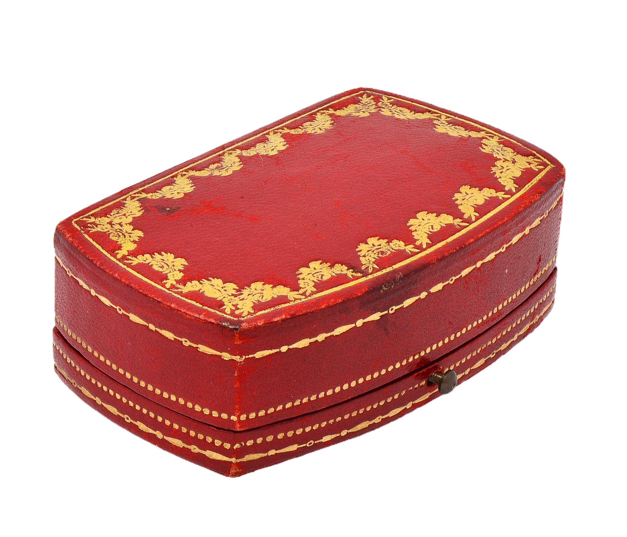 Cartier 1940's Saphir 18 Karat Gelbgold Vintage Steigbügel Manschettenknöpfe im Angebot 4