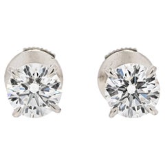 Cartier 1.94cttw Round Cut Diamond Stud Earrings