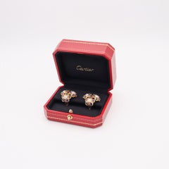 CARTIER 1950 Boucles d'oreilles Clips En  Or 18 carats avec 4,26 carats de diamants et saphirs