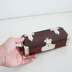 CARTIER 1950 Presentation Desk Box In .925 Sterling Silver And Brown Wood In Box