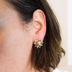 Cartier 1950 Retro Modernist Clips On Earrings In Solid 14Kt Yellow Gold